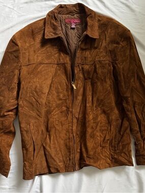 Merona Brown Suede Zip-Front Shirt Jacket